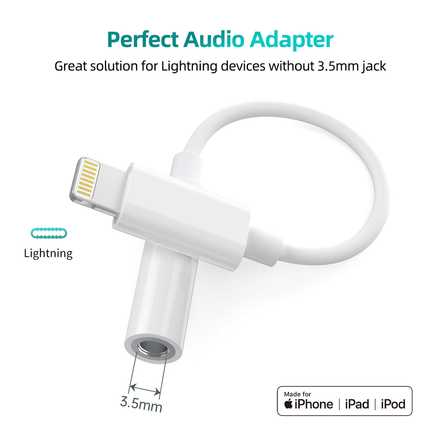 L to 3.5mm Audio Cable – Hi‑Fi Stereo Adapter Cord