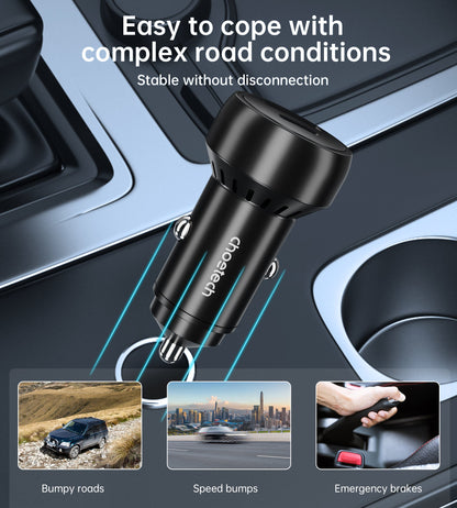 60W Dual-Port Car Charger – PD+C/A Fast Charging