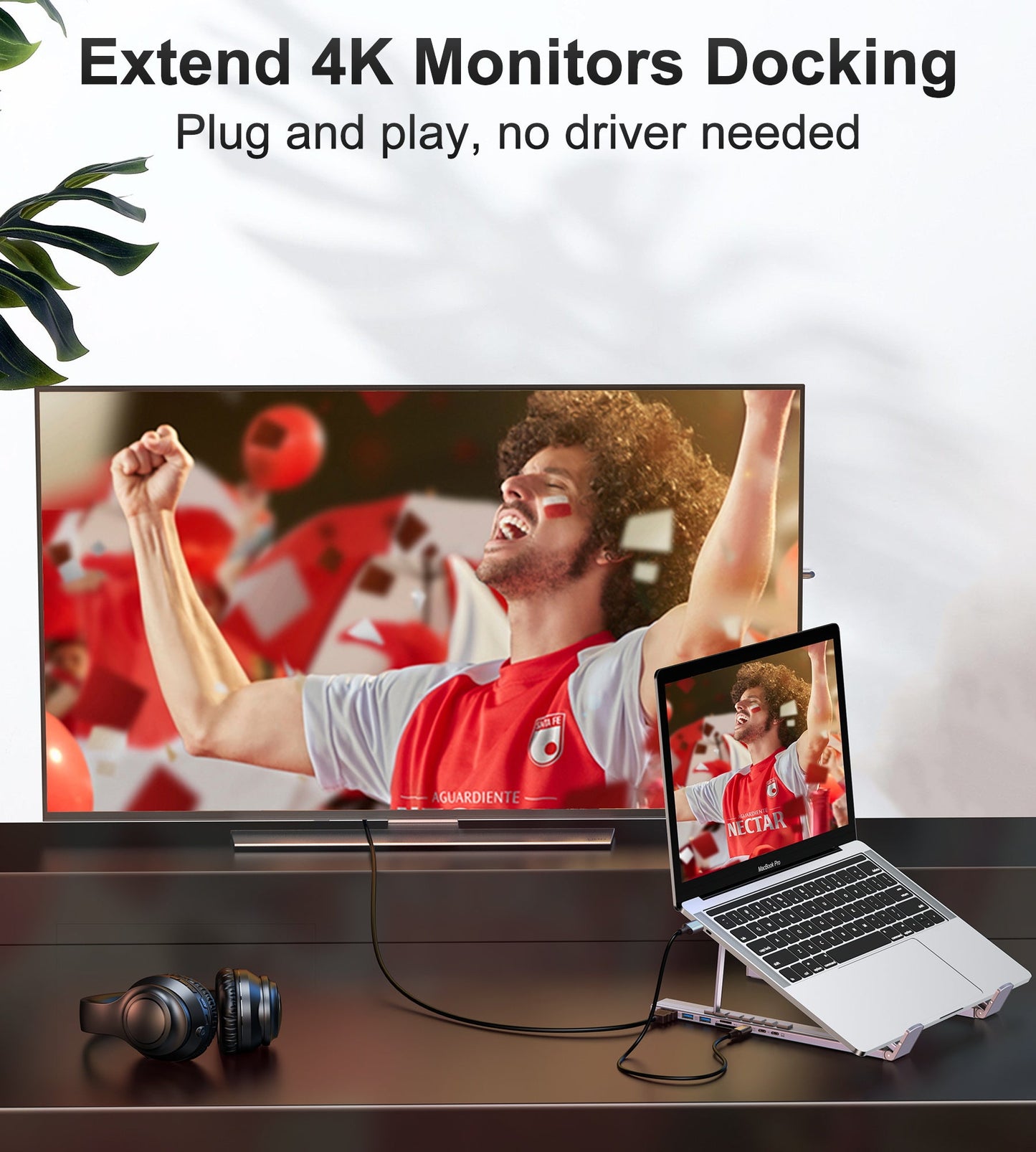 7-in-1 USB-C Hub Stand – HDMI, USB Ports, Compact Dock