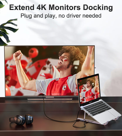 7-in-1 USB-C Hub Stand – HDMI, USB Ports, Compact Dock