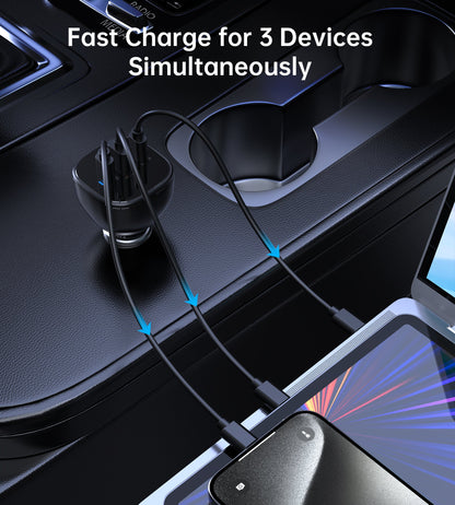 165W Car Charger – 140W PD3.1 USB-C + Dual Fast Ports