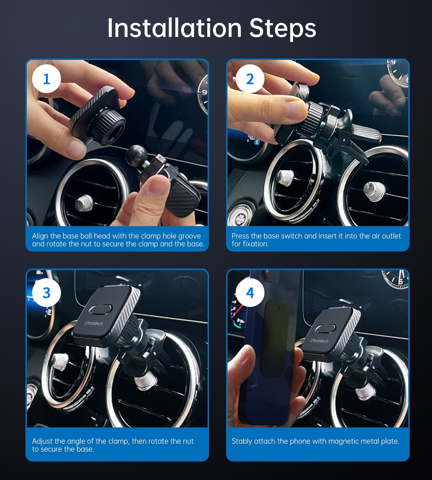 Magnetic Car Mount – Stand Holder for iPhone 12‑15 Series