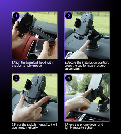 Universal Car Mount Stand – Adjustable Holder, Black