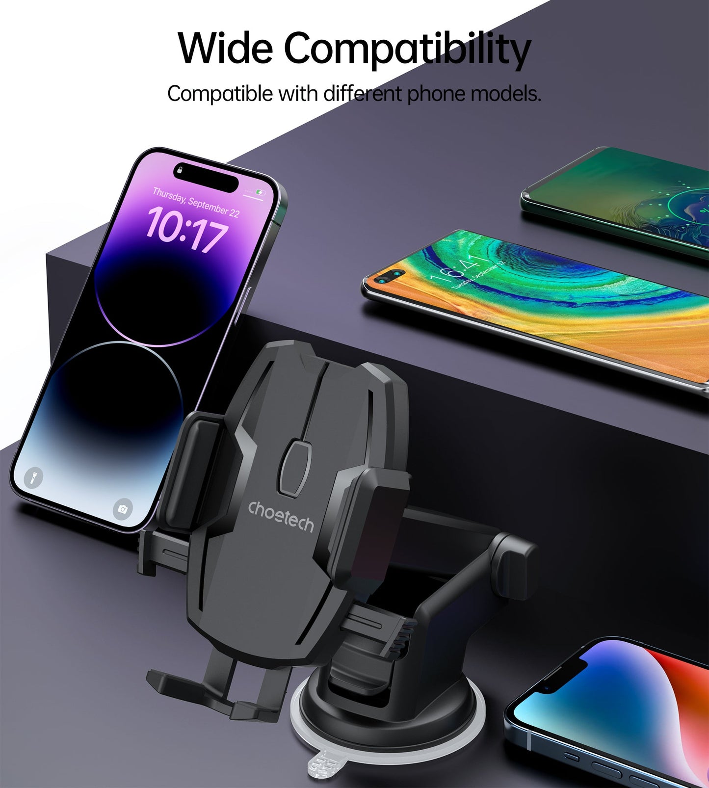 Universal Car Mount Stand – Adjustable Holder, Black