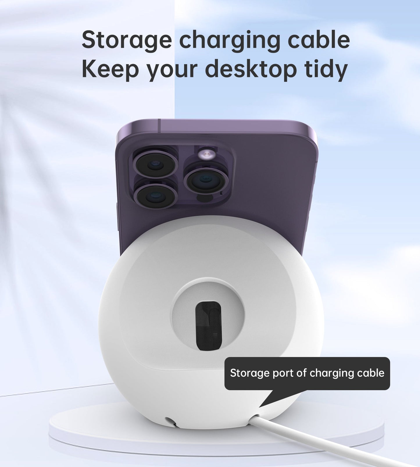 Magnetic Holder for iPhone 12–15 Series & Watch – White