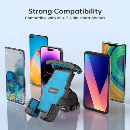 Bike Phone Mount – 360° Rotation, Shockproof Grip, 4.7–6.8"