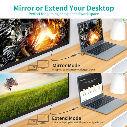 USB-C to DisplayPort Adapter – 4K@60Hz Display Support