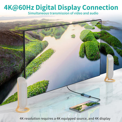 USB-C to DisplayPort Adapter – 4K@60Hz Display Support