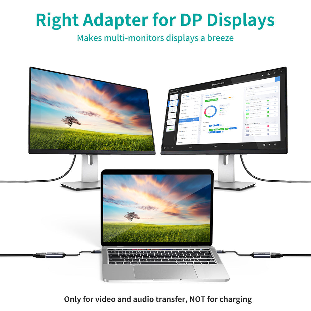 USB-C to DisplayPort Adapter – 4K@60Hz Display Support