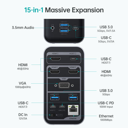 Multifunction USB Docking Station – Laptop Hub Adapter