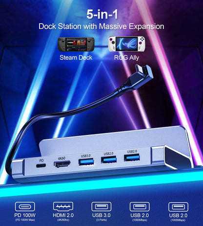 5-in-1 USB-C Hub – 4K HDMI, 100W PD, 3 USB Ports
