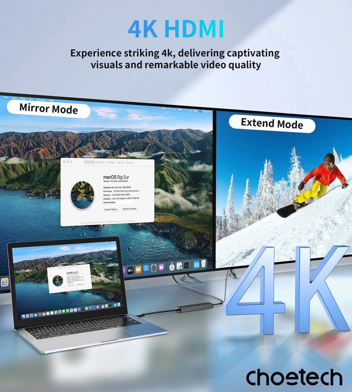5-in-1 USB-C Hub – 4K HDMI, 100W PD, for MacBook/Win