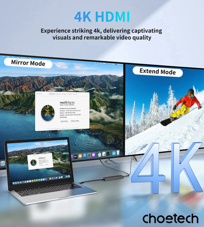 5-in-1 USB-C Hub – 4K HDMI, 100W PD, for MacBook/Win