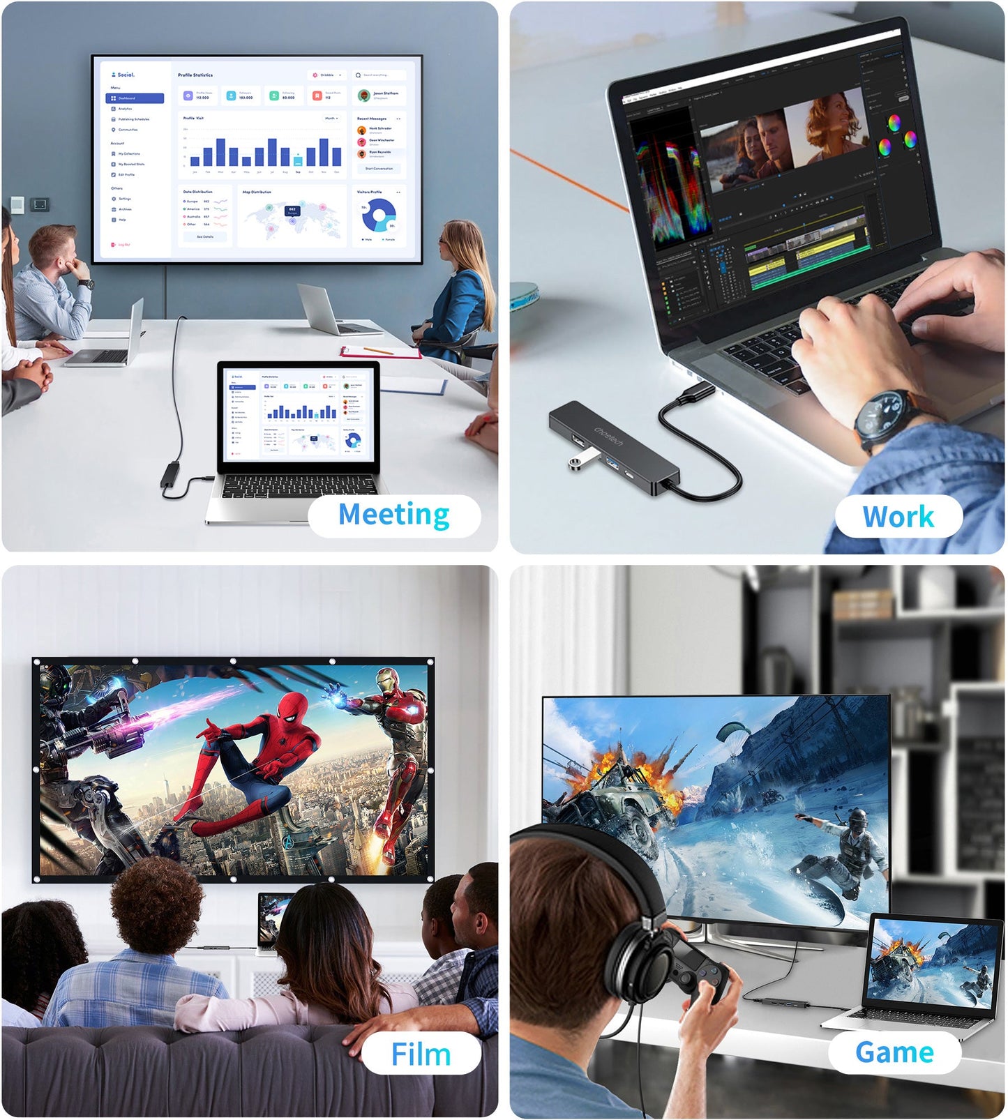 5-in-1 USB-C Hub – 4K HDMI, 100W PD, for MacBook/Win