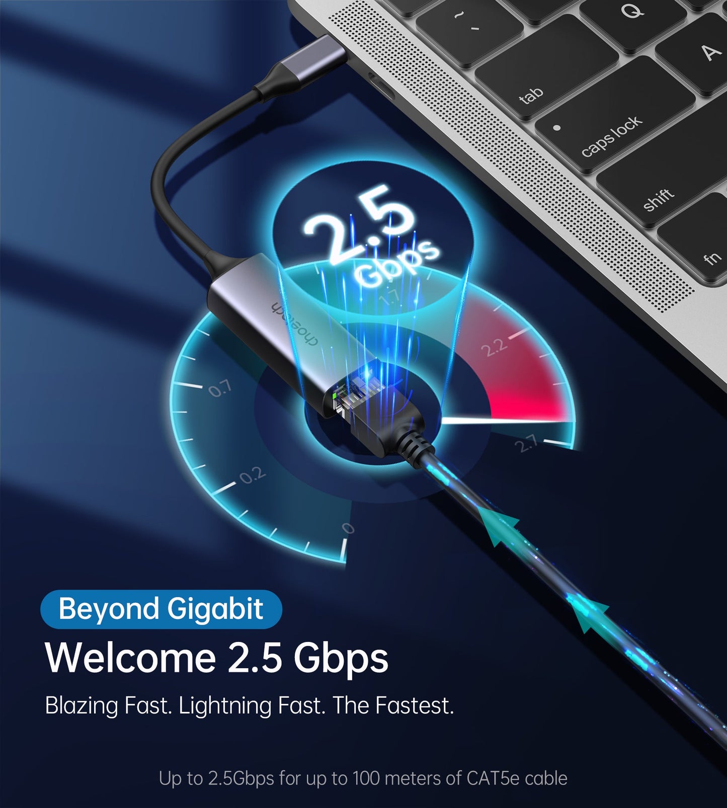 USB‑C to 2.5 Gbps Ethernet Adapter – Compact RJ45 Hub