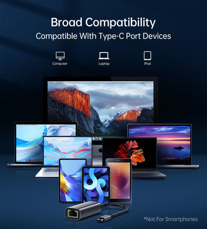 USB‑C to 2.5 Gbps Ethernet Adapter – Compact RJ45 Hub