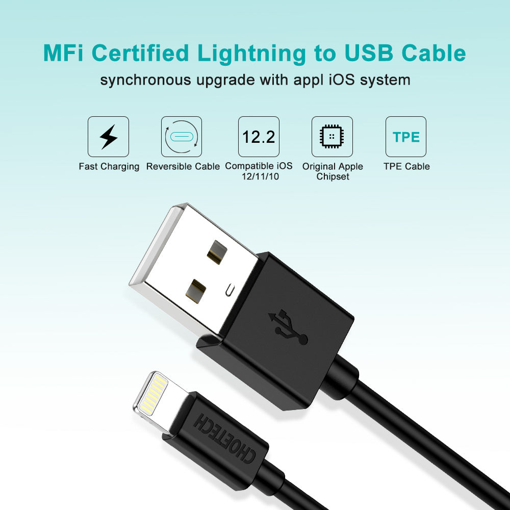 MFi USB-A to L Cable – 1.2m Fast Charging Cord for iPhone