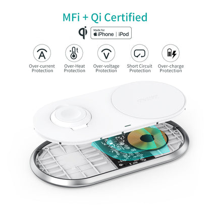2-in-1 Wireless Charger – MFi, Watch Stand, for iPhone