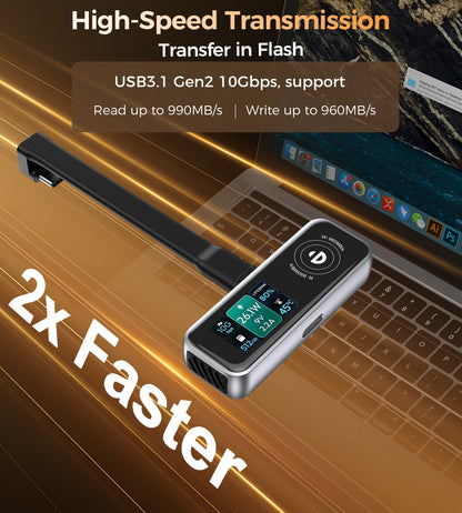 512GB Portable SSD – 10Gbps, Cooling Fan, for Phone Use