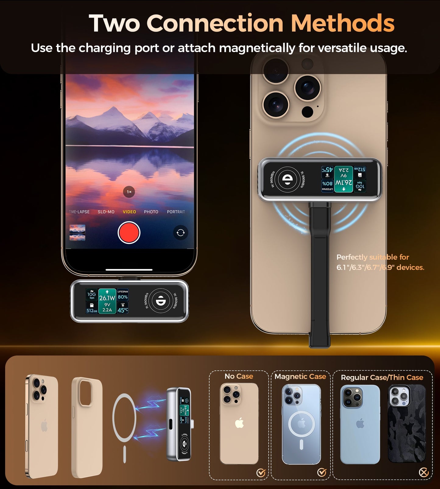 512GB Portable SSD – 10Gbps, Cooling Fan, for Phone Use