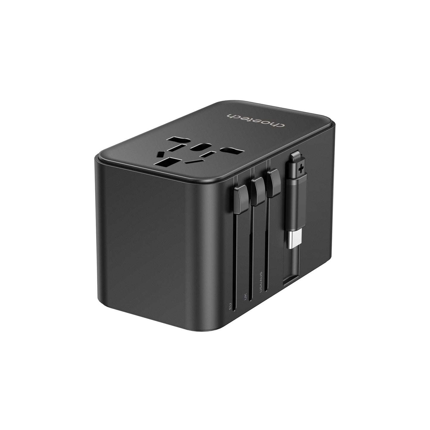 70W GaN Travel Adapter – USB-C Retractable Cable Charger
