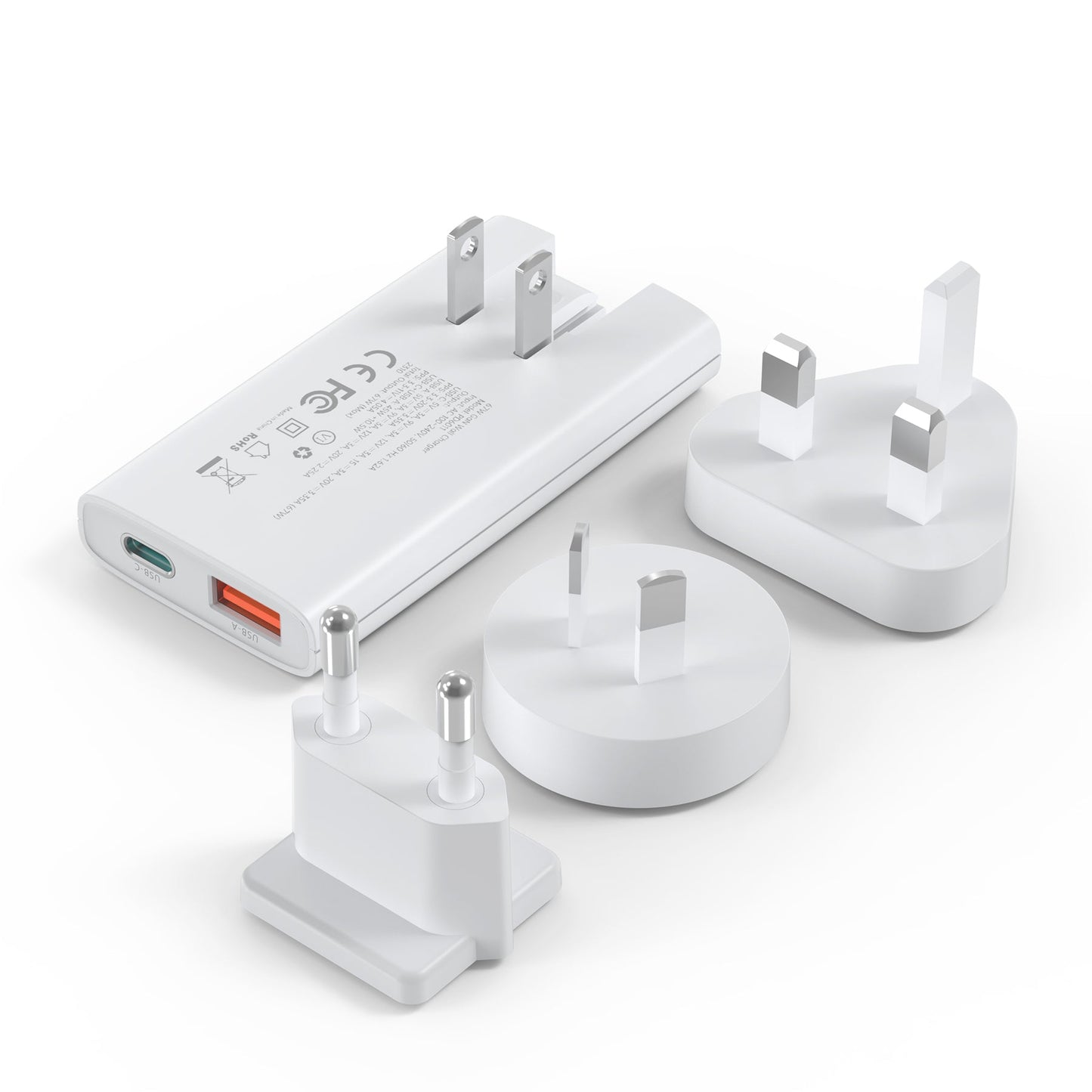 67W GaN PD Charger – Dual USB-C, Foldable Plug, Ultra-Slim