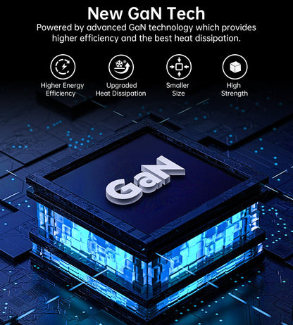 67W GaN Charger – Dual-Port USB-C Adapter for Travel Use