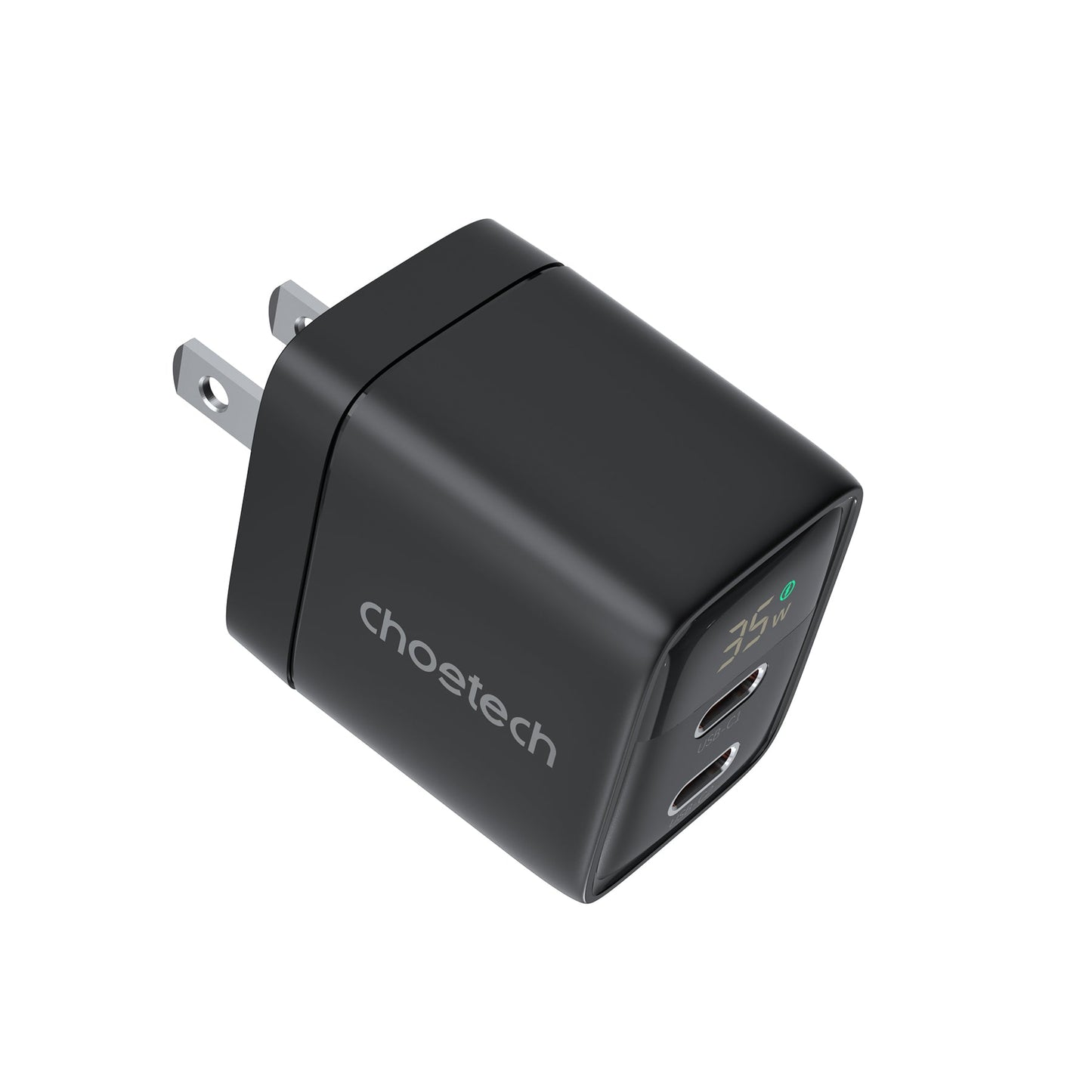 GaN 35W Wall Charger – Dual USB-C, Display, US