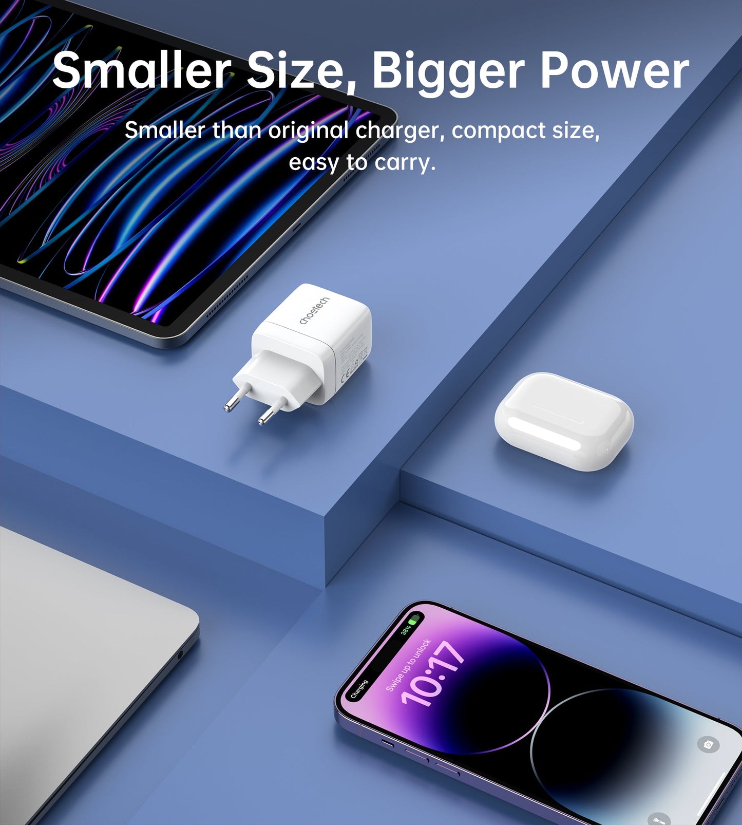 35W GaN Fast Charger – Dual USB-C Ports, Compact Design