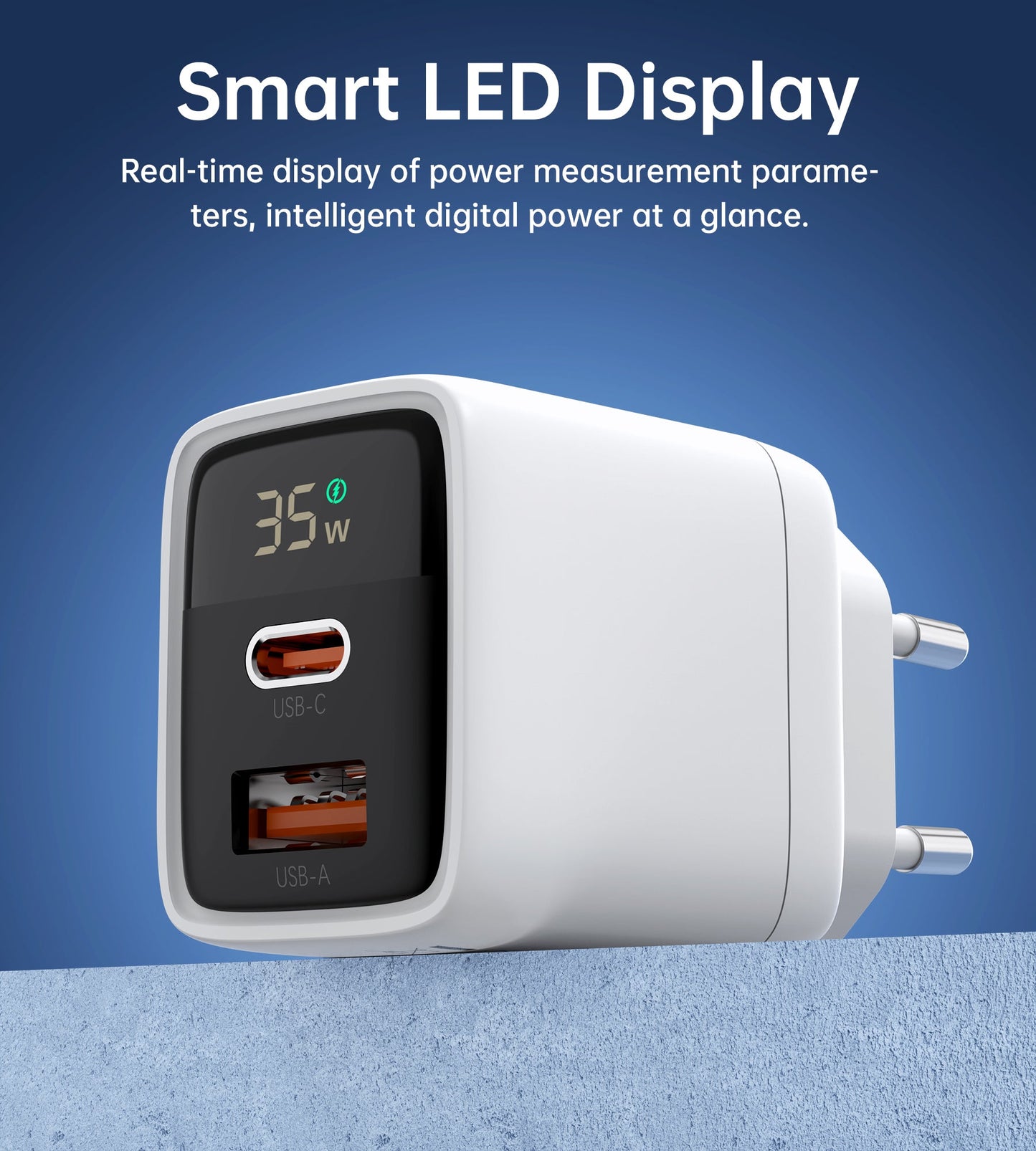 35W GaN Fast Charger – Dual USB-C Ports, Compact Design