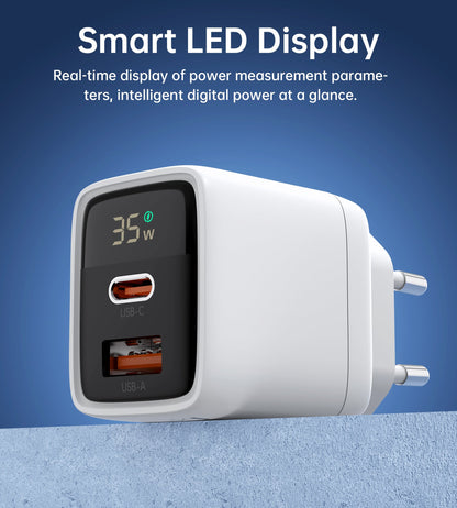 35W GaN Fast Charger – Dual USB-C Ports, Compact Design