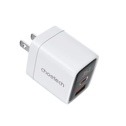 35W GaN A+C Wall Charger with Display – US, Black/White