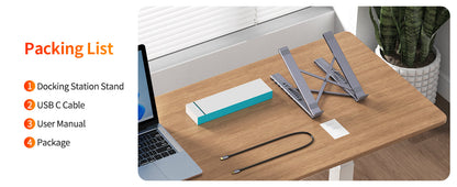 8-in-1 Laptop Stand Hub – 4K HDMI, PD, SD/TF, for MacBook