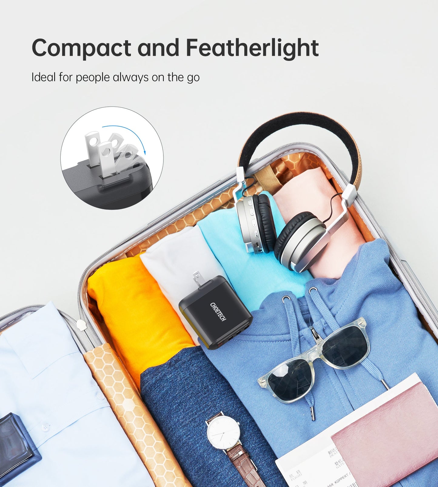 Triple USB Wall Charger – Foldable Plug & LED Display