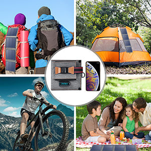 14W Foldable Solar Charger – USB Panel, 23.5% Efficient, Portable