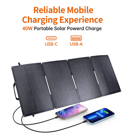 40W Foldable Solar Charger – Portable Panel for Outdoor Use