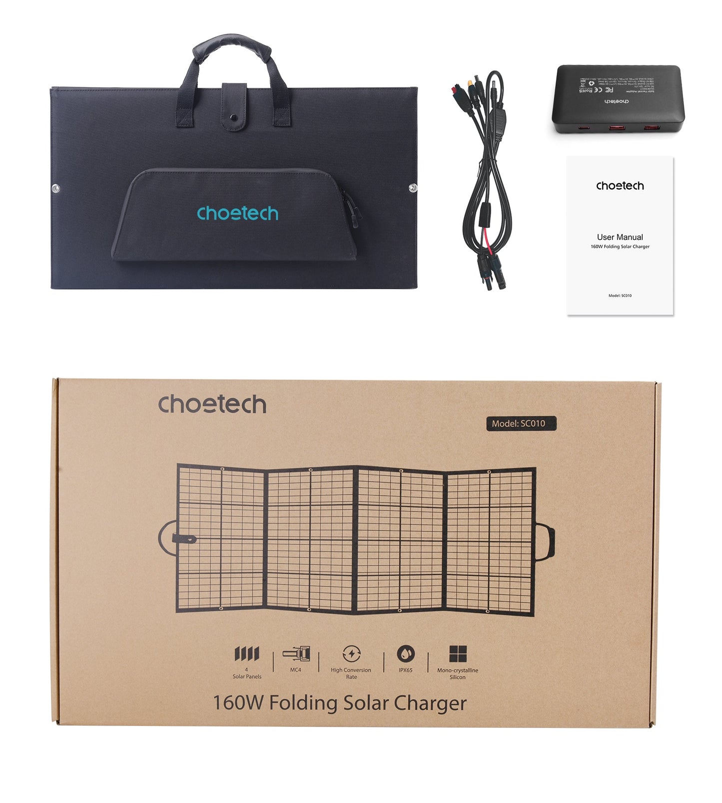 160W Foldable Solar Charger – Portable Panel for Outdoor Use