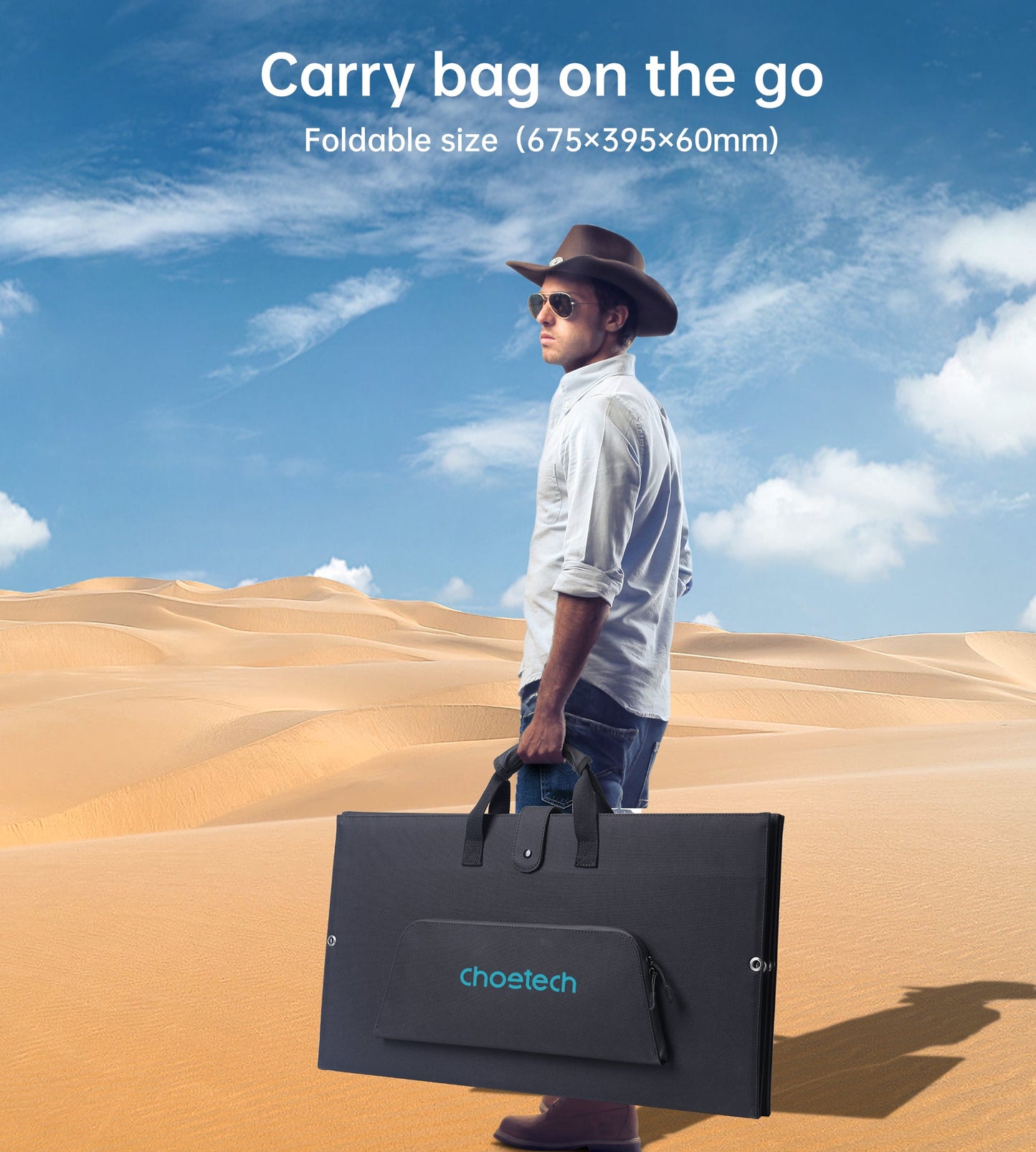 160W Foldable Solar Charger – Portable Panel for Outdoor Use