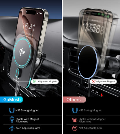 Qi2 Car Wireless Charger – Official 15W Fast Charging