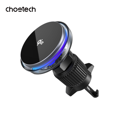 Qi2 Magnetic Car Charger – 15W, RGB Light, for iPhone