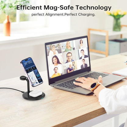 3-in-1 Magnetic Wireless Charger – 15W Fast Charge for Apple