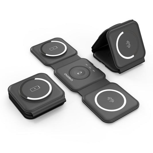 3-in-1 Foldable Magnetic Charger – for iPhone, Watch, Pods