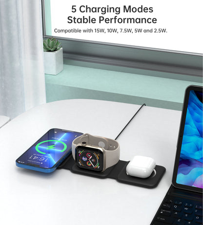 3-in-1 Foldable Magnetic Charger – for iPhone, Watch, Pods