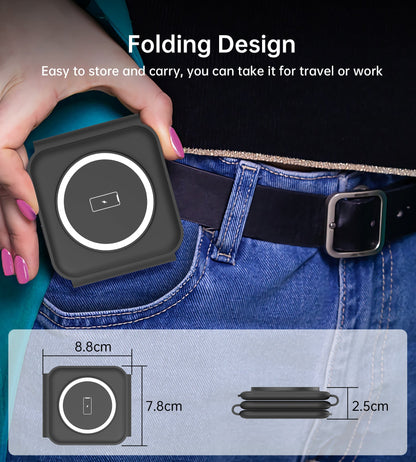 3-in-1 Magnetic Wireless Charger – Tri-Fold Charging Stand