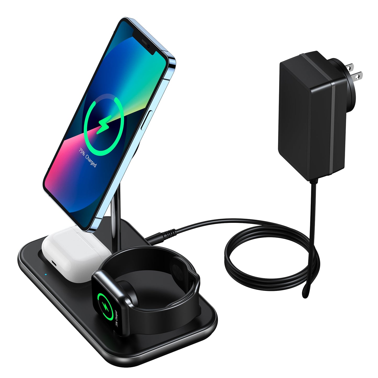 3-in-1 Magnetic Wireless Charger – MFM & MFI Certified