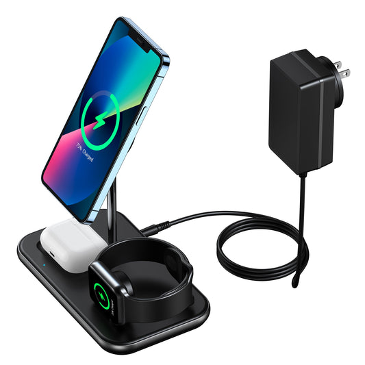 3-in-1 Magnetic Wireless Charger – MFM & MFI Certified