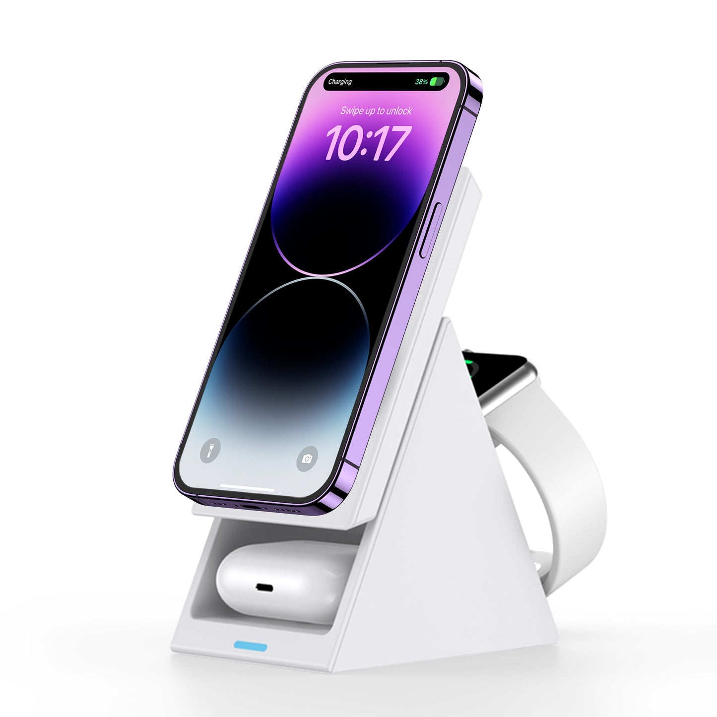 3-in-1 Magnetic Wireless Charger – Foldable Watch Holder