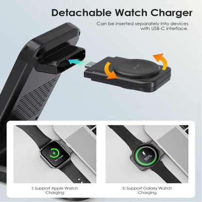 Tri-Device Wireless Charger – 15W/10W/7.5W Fast Charge