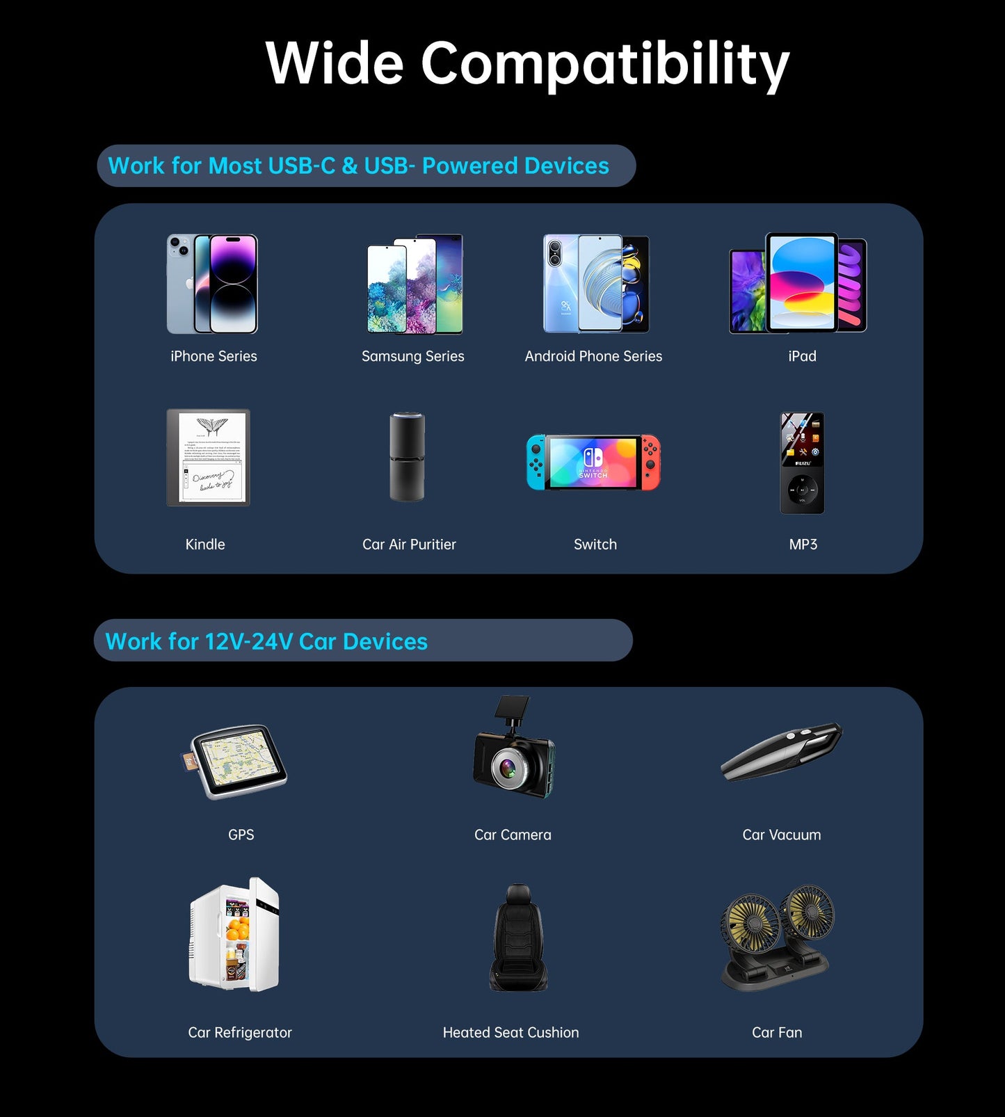 10000mAh Mini Power Bank – 35W with USB-C Cable, Grey