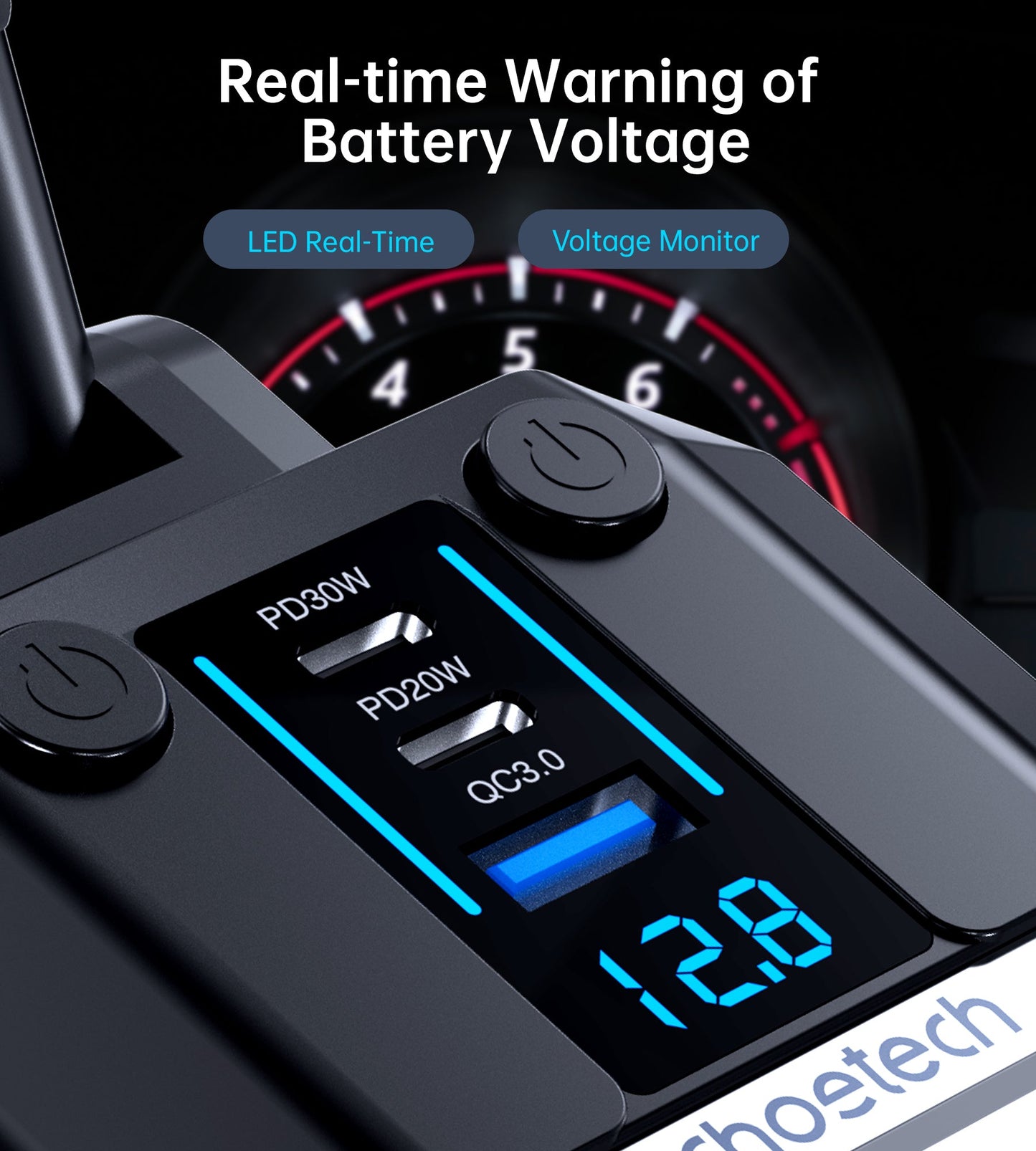 10000mAh Mini Power Bank – 35W with USB-C Cable, Grey